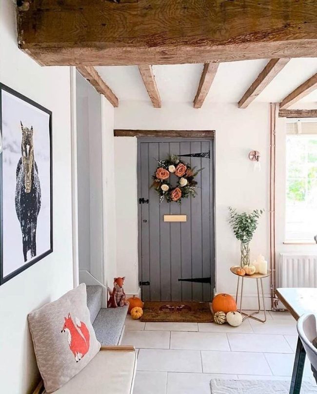 Pink Cream Flowers Year-Round Door