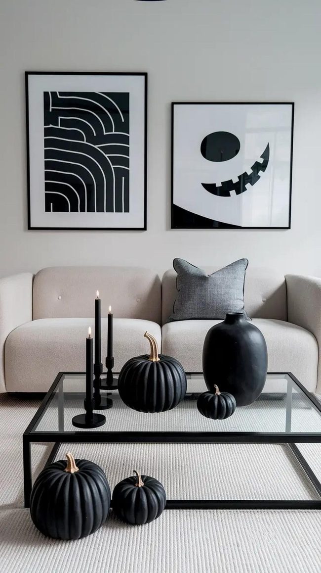 Matte Black Understated Halloween Décor