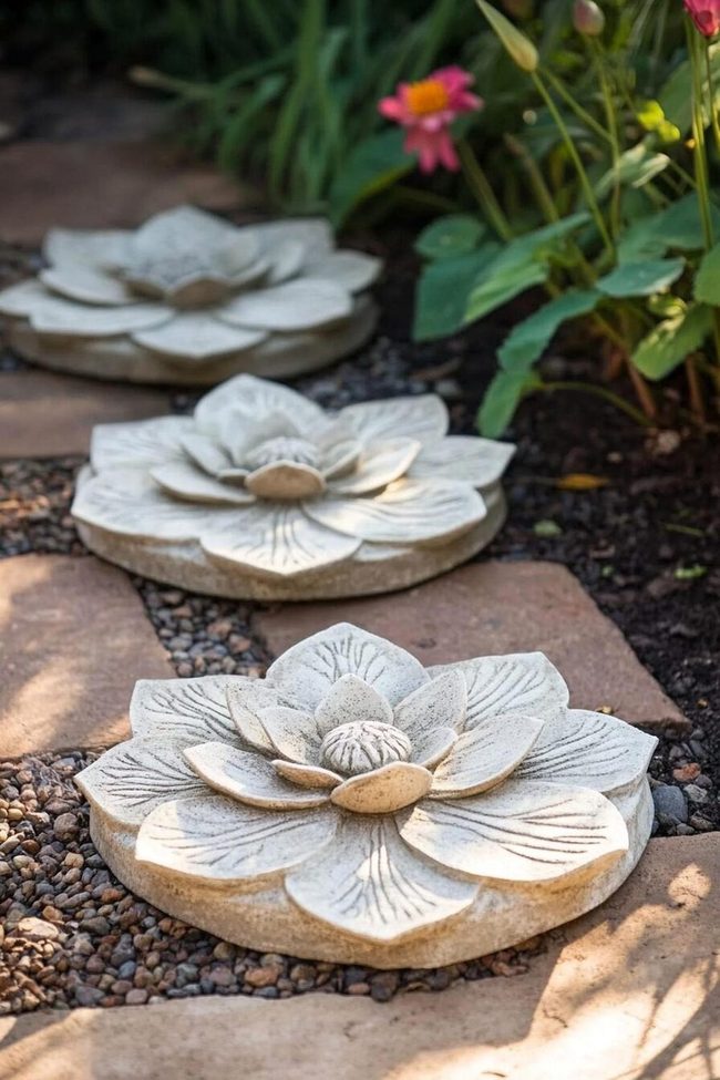 Concrete Stepping Stones Custom Patio Pathways