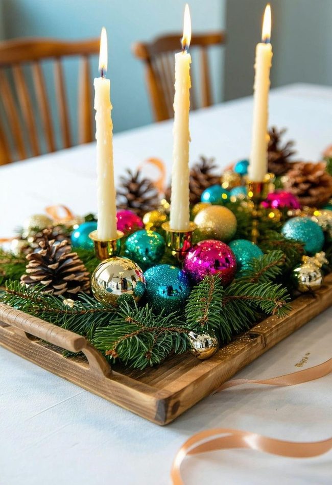 Budget Gold Pinecone Centerpieces