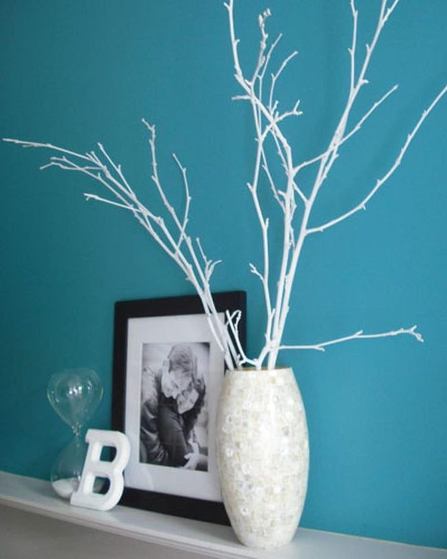 White Branches Against Bold Blue