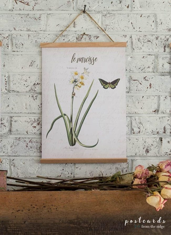 Pressed Flowers On Wooden Frame
