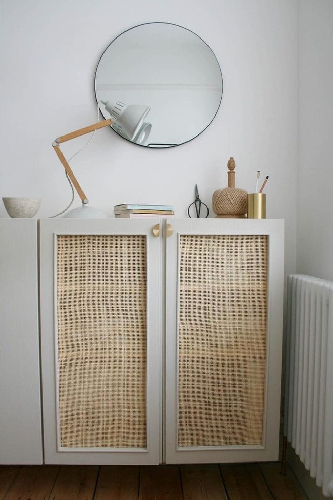 Rattan Cabinet Doors, Light Wooden Tones