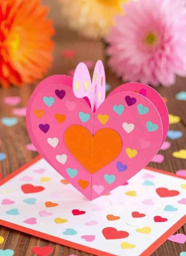 Pop-Up Red Heart Mother'S Day Card