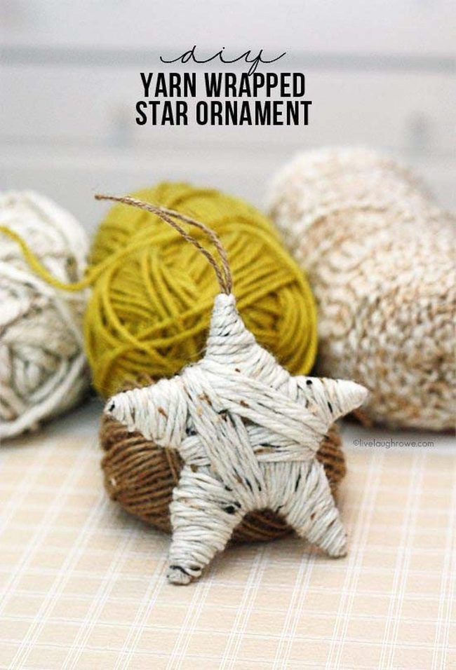 Handmade Yarn-Wrapped Star Ornaments