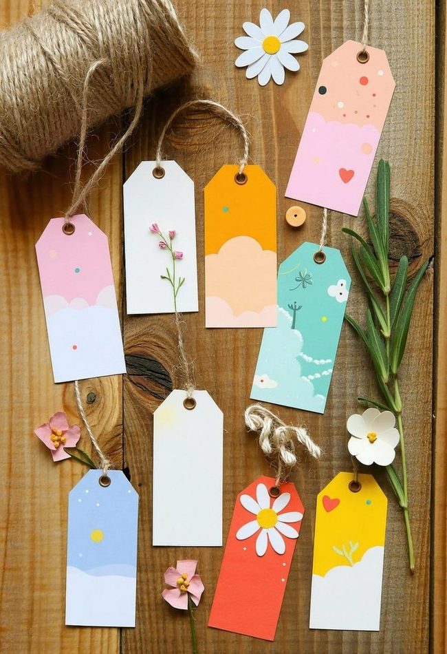 Colorful Paper Tags, Handcrafted Charm
