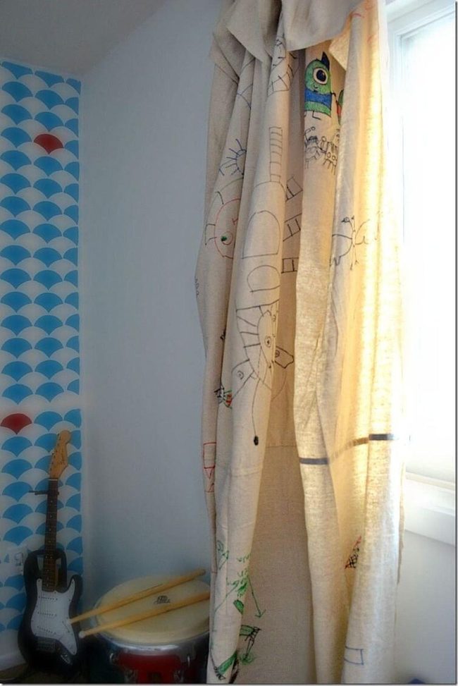 Painted Drop Cloth Curtains