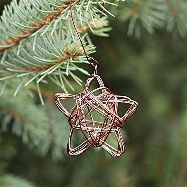 Copper Stars On Pine Branches