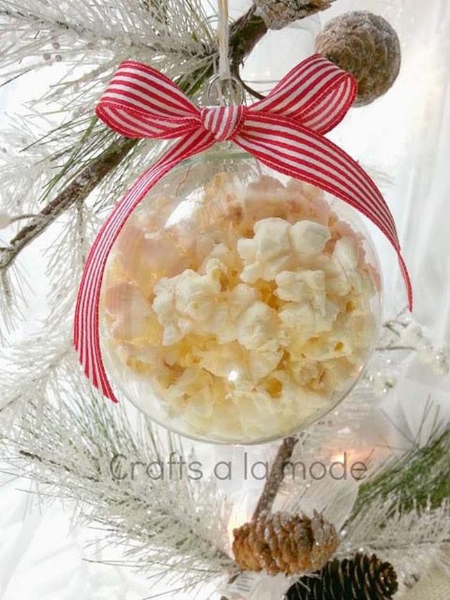 Buttered Popcorn Glass Ornaments