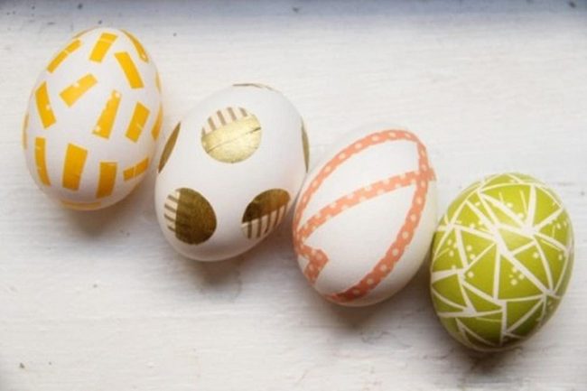 Striped Yellow Easter Eggs