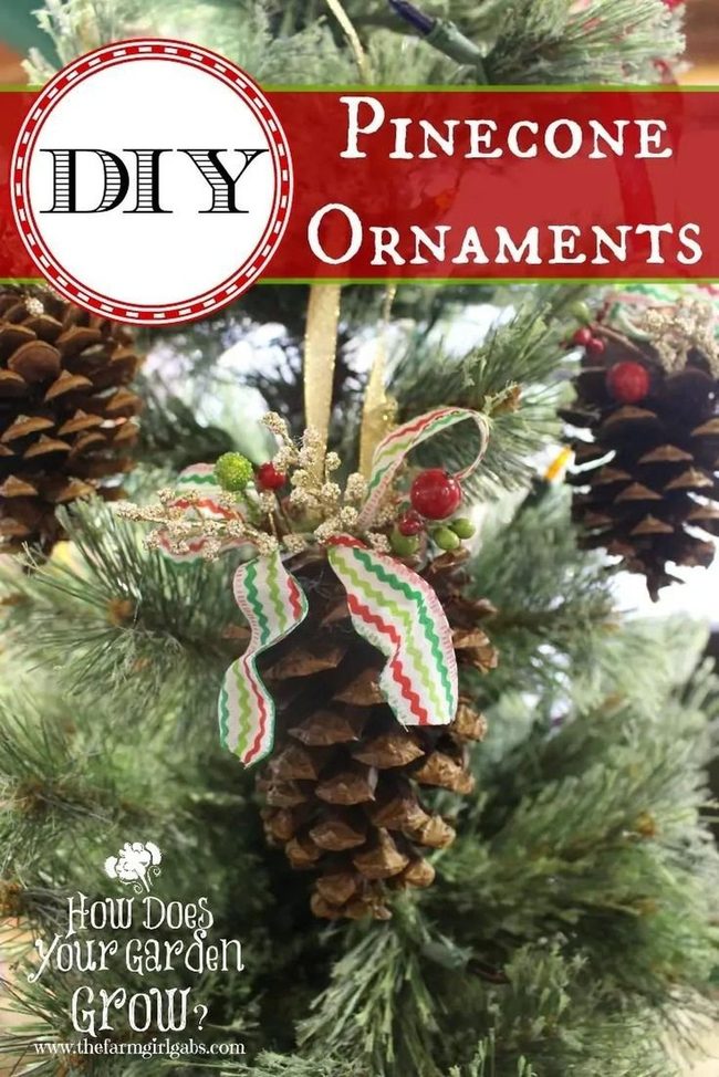 Golden Tipped Pine Cone Ornaments