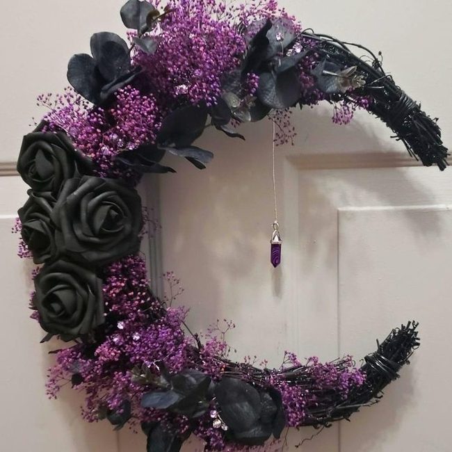 Black Roses Orange Berries Cat