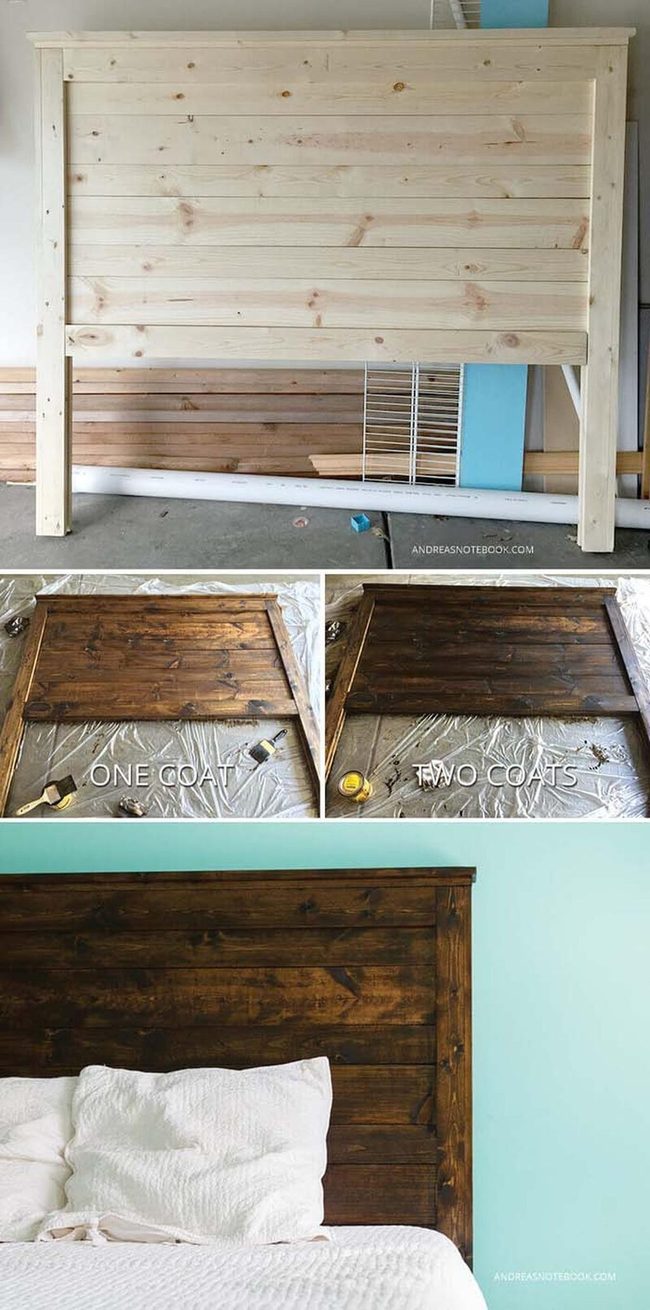 Dark Wood Custom Headboard Statement