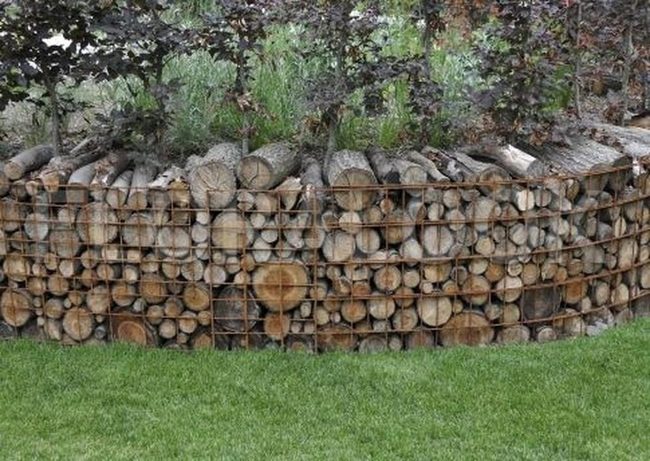 Stacked Logs Create Natural Boundaries