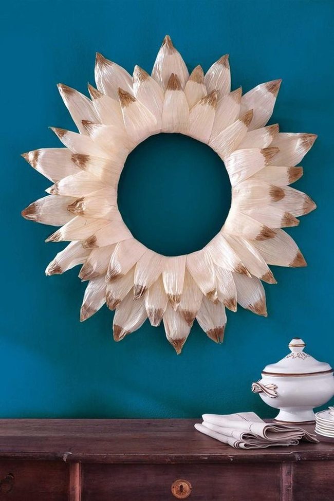 Teal Wall Sunburst With Brown Petals