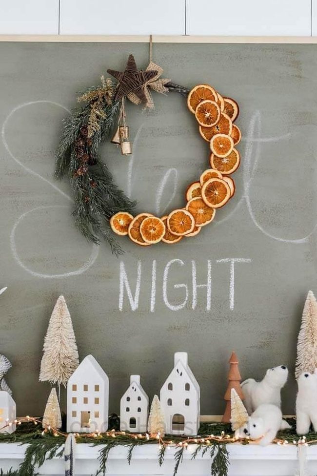 Golden Citrus Moon Wreath
