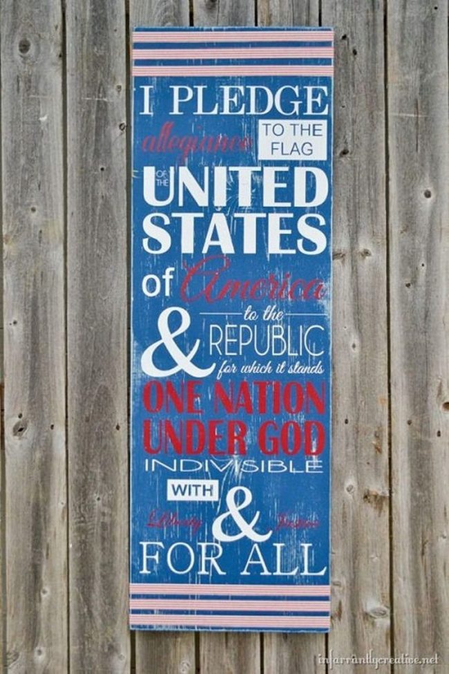 Red White Blue Wooden Patriotism