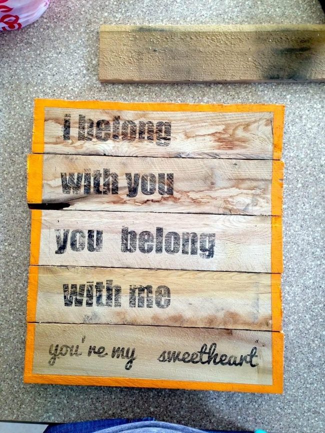 Favorite Song Lyrics On Wood