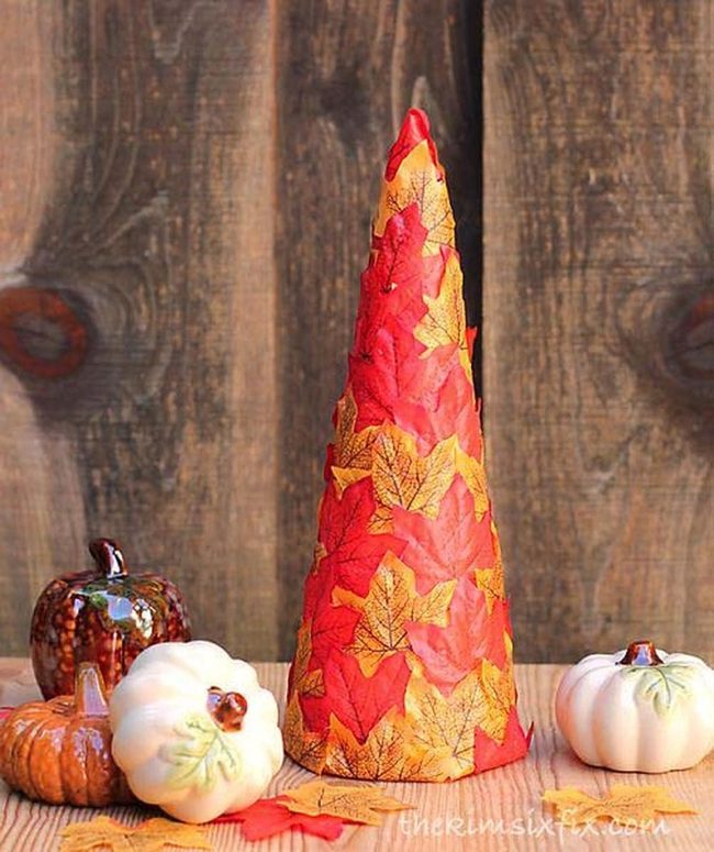 Autumn Leaves Topiary Craft
