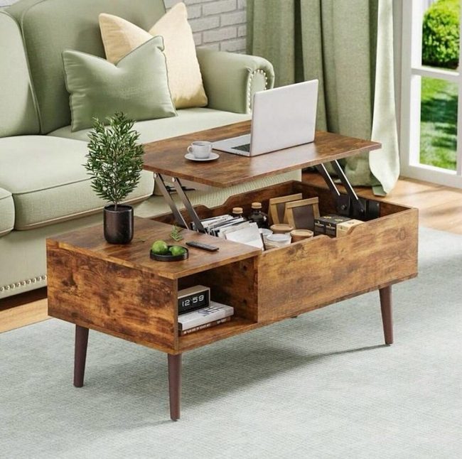 Lift-Top Coffee Table Storage