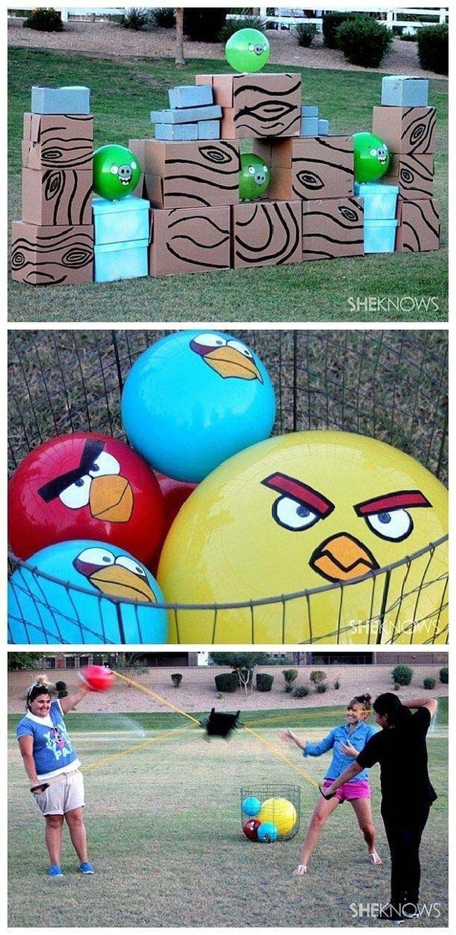 Cardboard Angry Birds Backyard Game