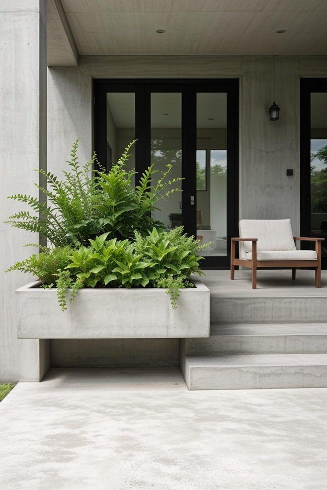 Green Succulents on Concrete Ledges