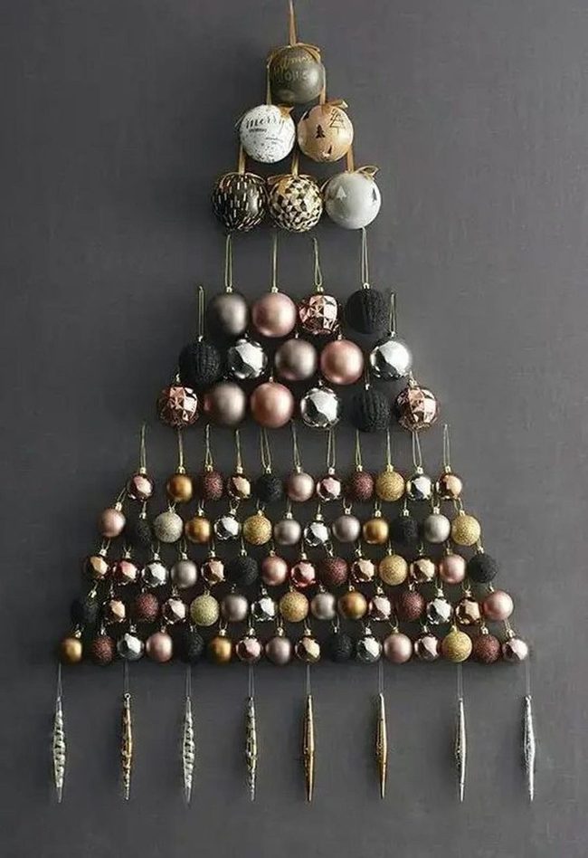 Gold And Silver Ornament Wall Tree