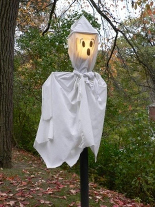 Glowing White Ghost Autumn Yard