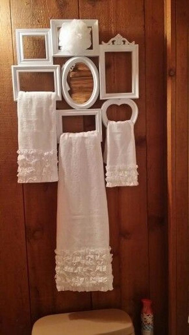 Vintage Frames Into Towel Racks