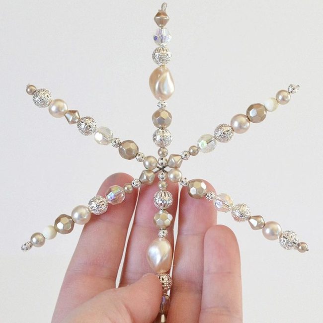 Pearly Silver Star Beads