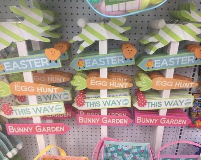 Easter Egg Hunt Wooden Signpost