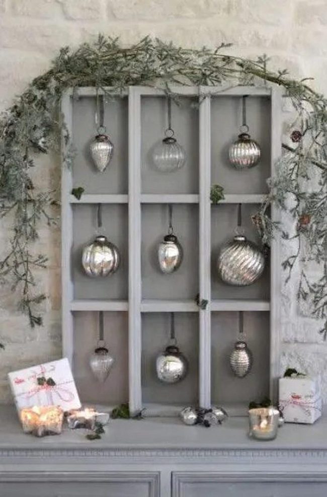 Silver Ornaments, Candlelit Window