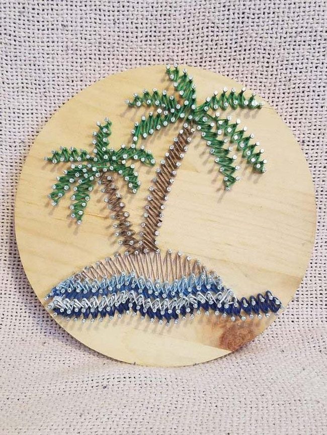 Colorful Coastal String Art