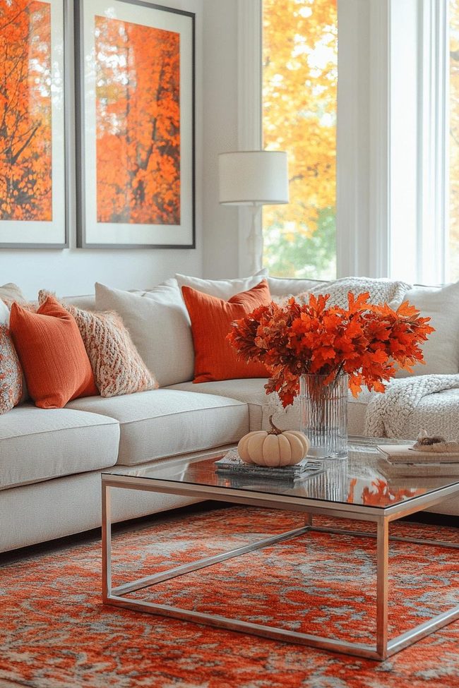 Crimson Maple Leaves And Wood