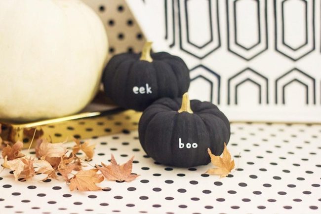 Black Pumpkins Hand-Painted Messages