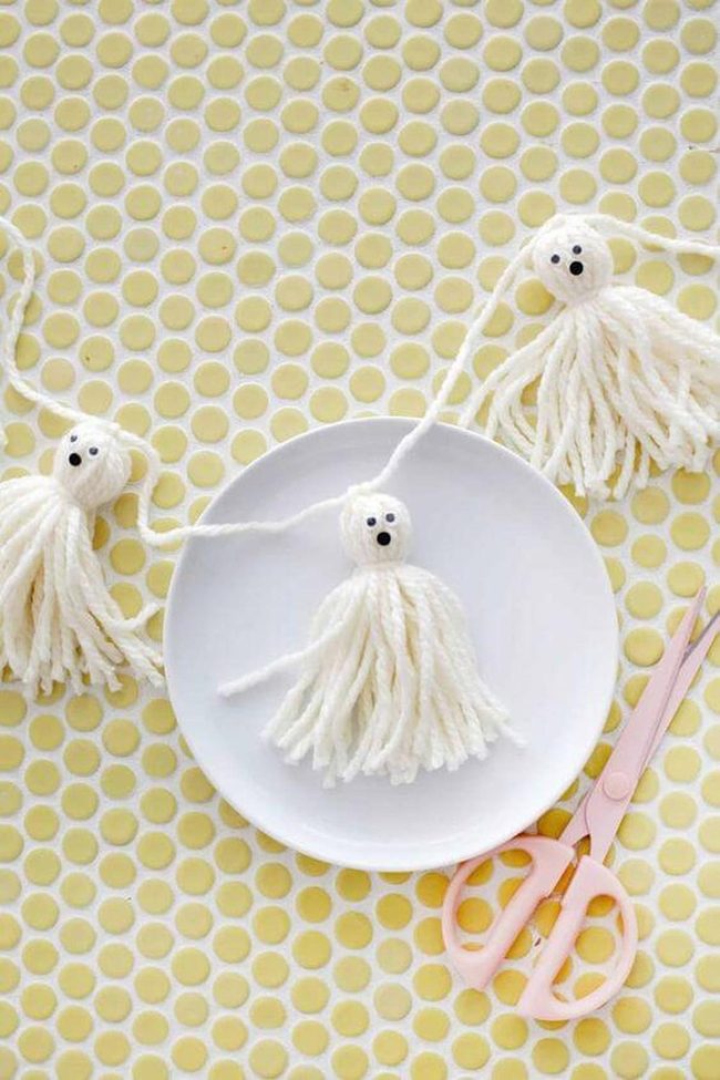 Soft White Yarn Ghosts
