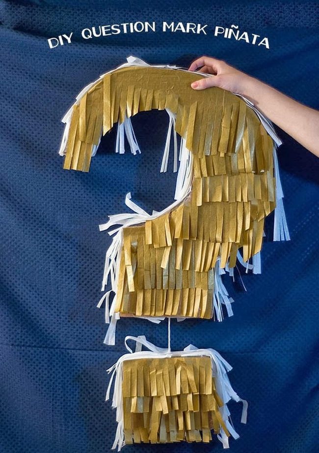 Gold Fringe Question Mark Piñata