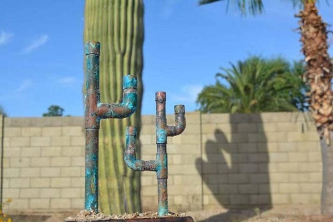 Galvanized Blue Metal Cacti