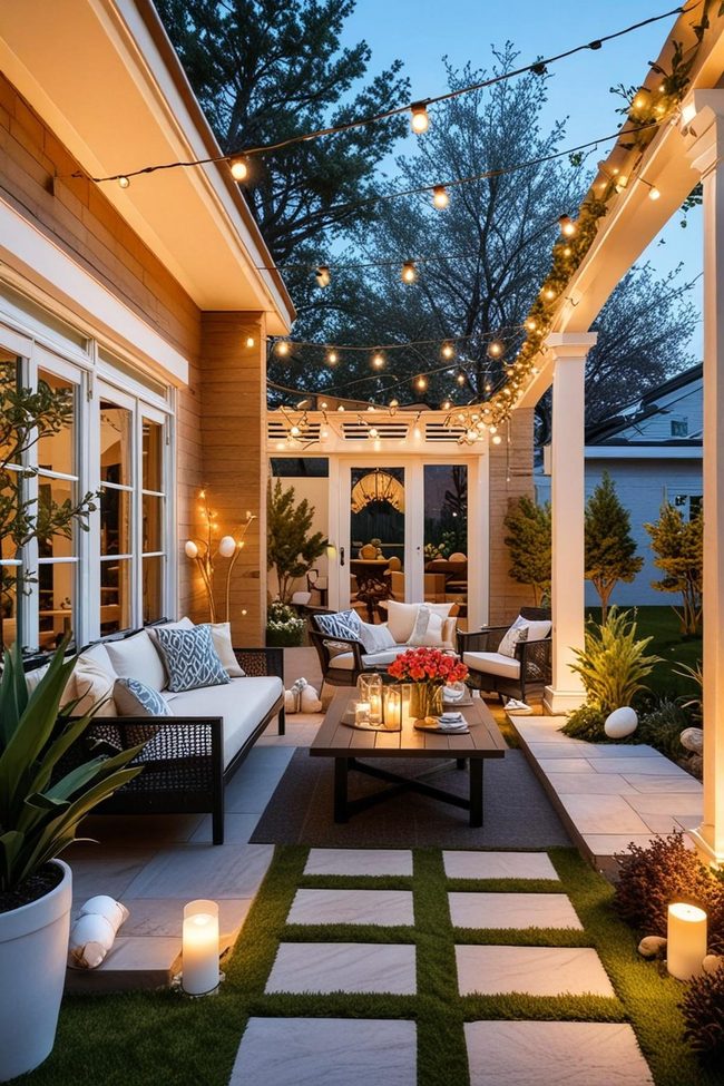 Overhead String Fixtures Patio