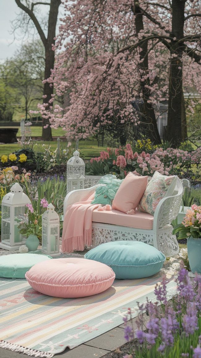 Pale Pink Mint Green Patio