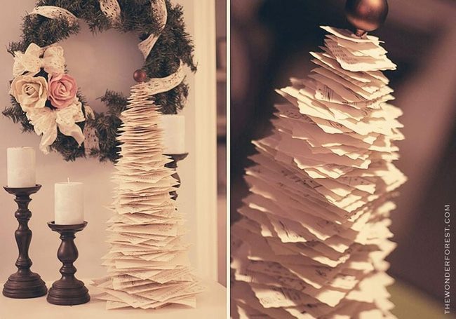 Handmade Paper Trees With Dark Wood Accents