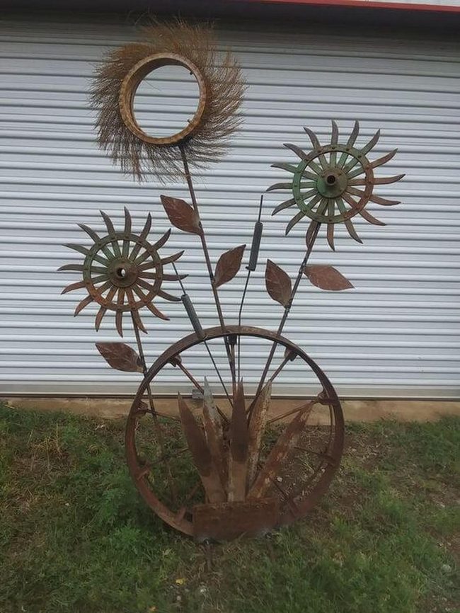 Towering Metal Flowers