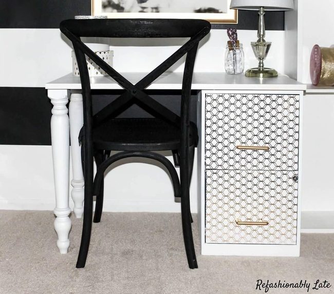 Modern Pattern Transfers White Cabinet