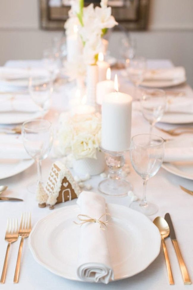 White Hydrangeas Silver Candlelight