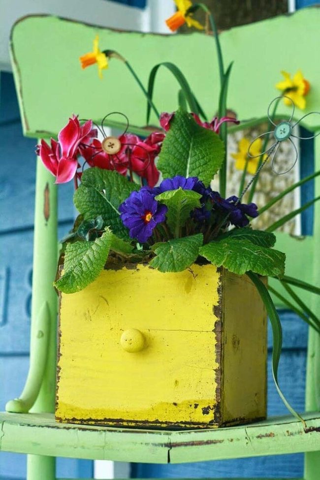 Jewel Toned Flowers Painted Porch
