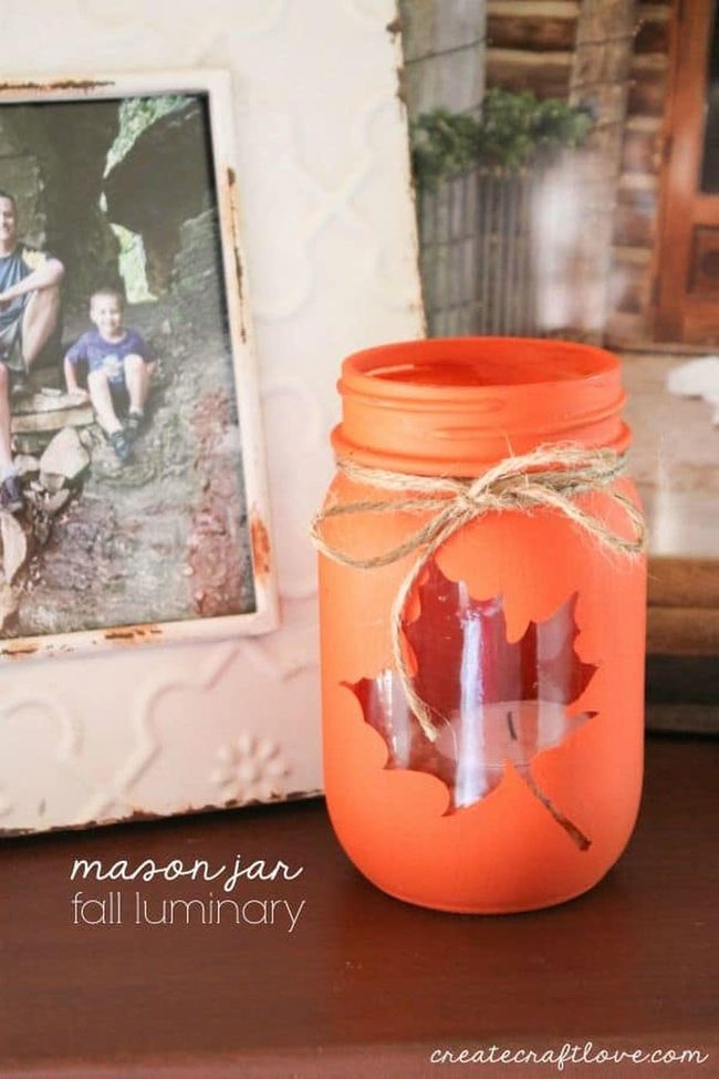 Autumn Leaf Jar Lanterns