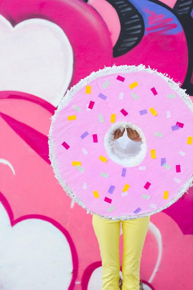 Yellow Pants Pink Heart Donuts