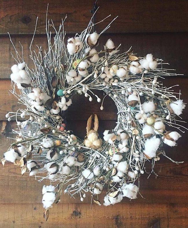 White Twigs Easter Bunny Wreath