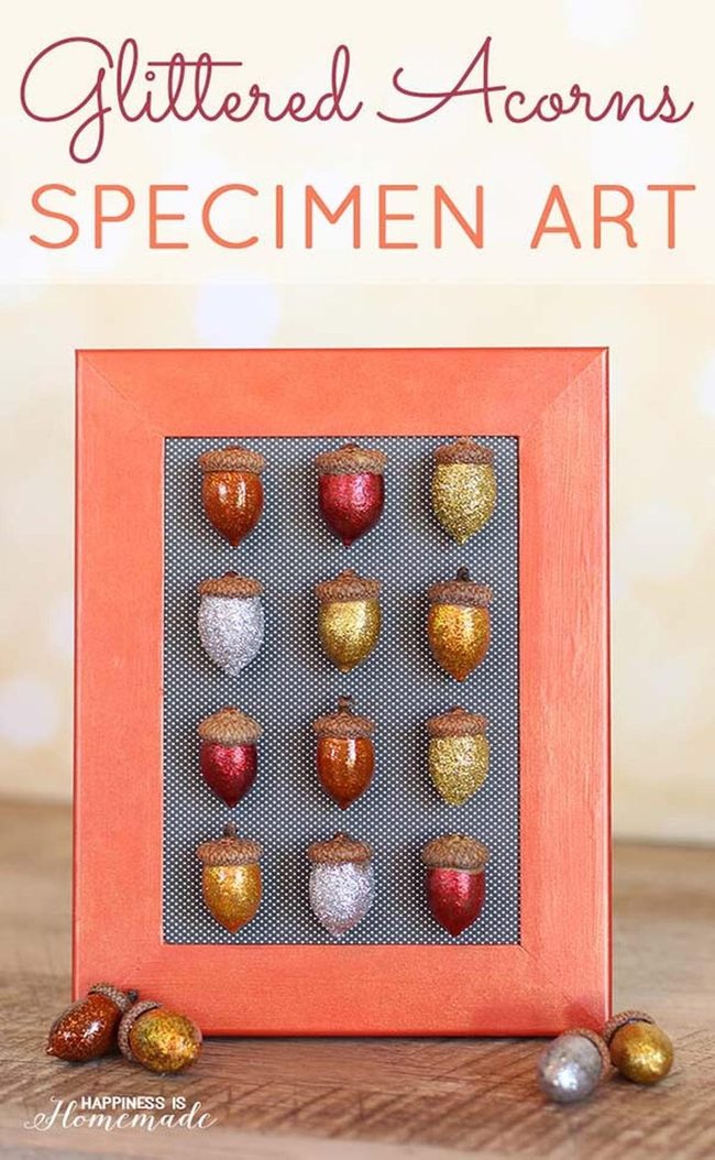 Glitter-Dusted Acorns For Tables