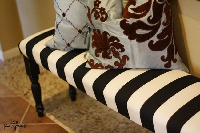 Black And White Striped Bench